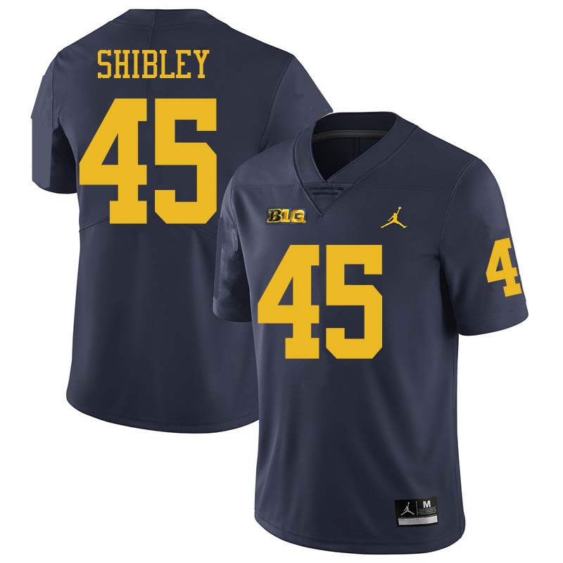Jordan Brand Men #45 Adam Shibley Michigan Wolverines College Football Jerseys Sale-Navy